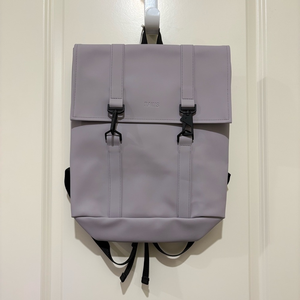 RAINS MSN BACKPACK MINI Waterproof Modern Lightweight Backpack Flint Gray Lilac - Picture 6 of 10